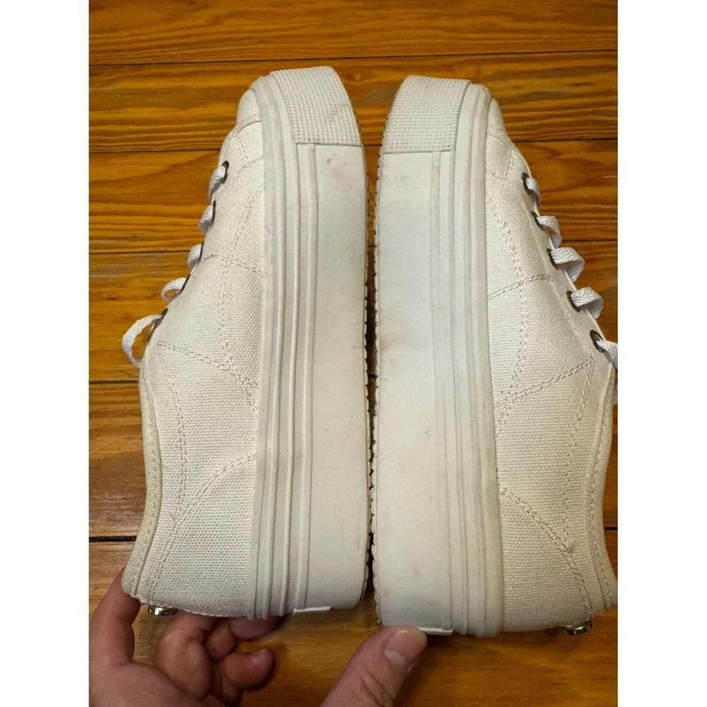 Steve Madden Mayra White Tie Platform Sneakers Size 7